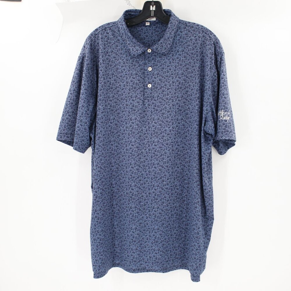 Peter Millar summer comfort Polo Shirt Men XL Golf Performance printed car theme